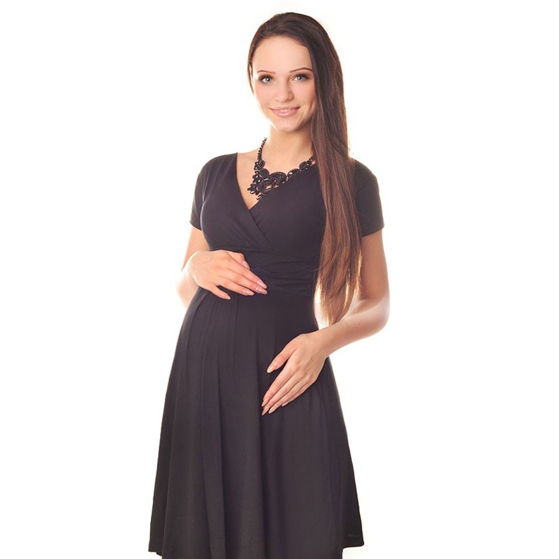 Robe noire basique de grossesse Rhéa | C'est Qui La Maman 2