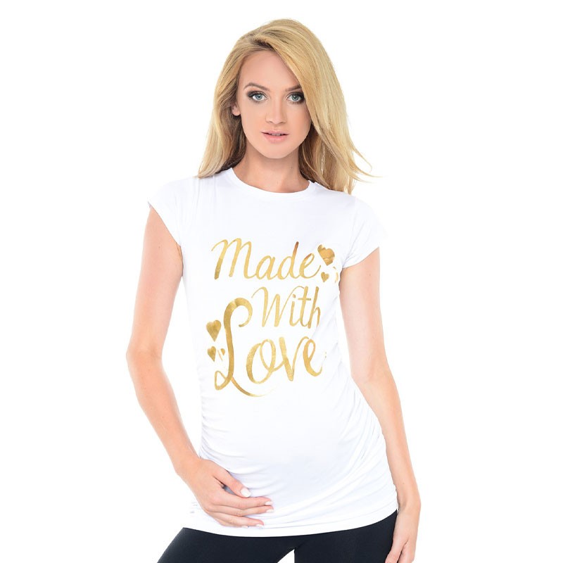 T-shirt Grossesse à Message Made with Love | C'est Qui La Maman