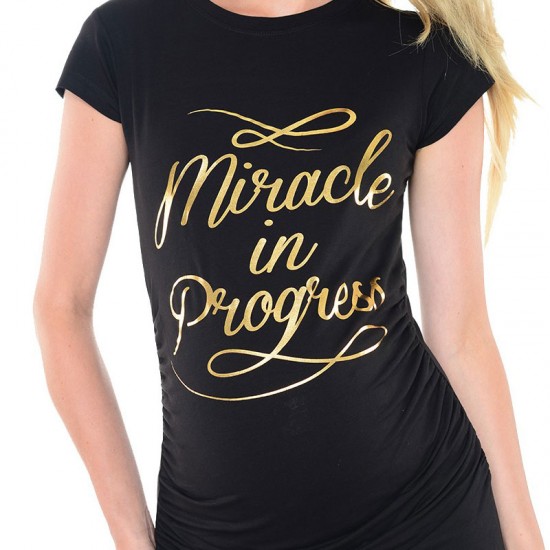 Tee shirt Grossesse à Message Miracle In Progress | C'est Qui La Maman 3