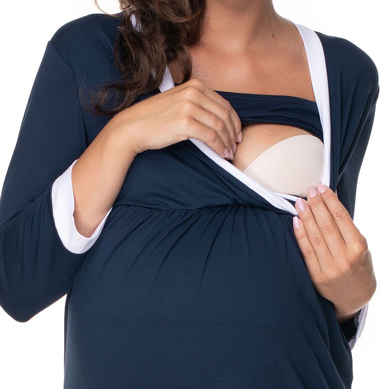 Pyjama marinière grossesse et allaitement Elia | C'est Qui La Maman 7