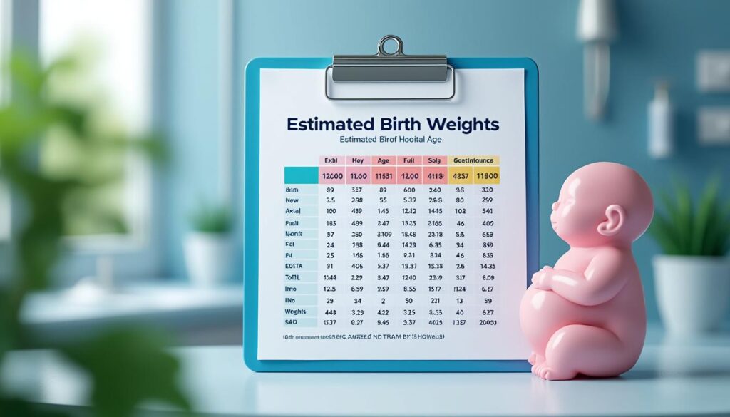 découvrez notre tableau d'estimation du poids de naissance selon l'âge gestationnel, un guide précis pour suivre la croissance de bébé durant la grossesse.