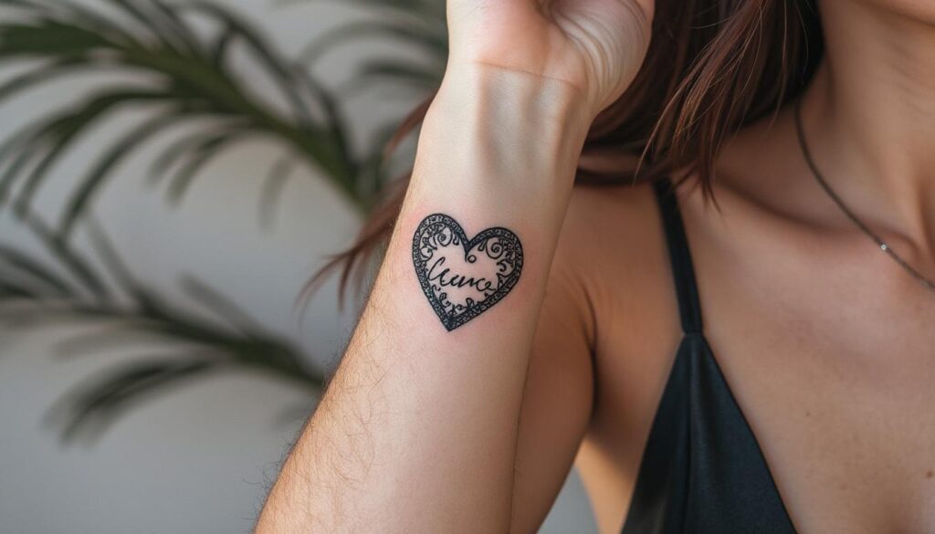 découvrez nos idées et modèles tendance 2024 de tatouages cœur avec prénom, pour un design unique et personnalisé qui symbolise l'amour et l'affection.